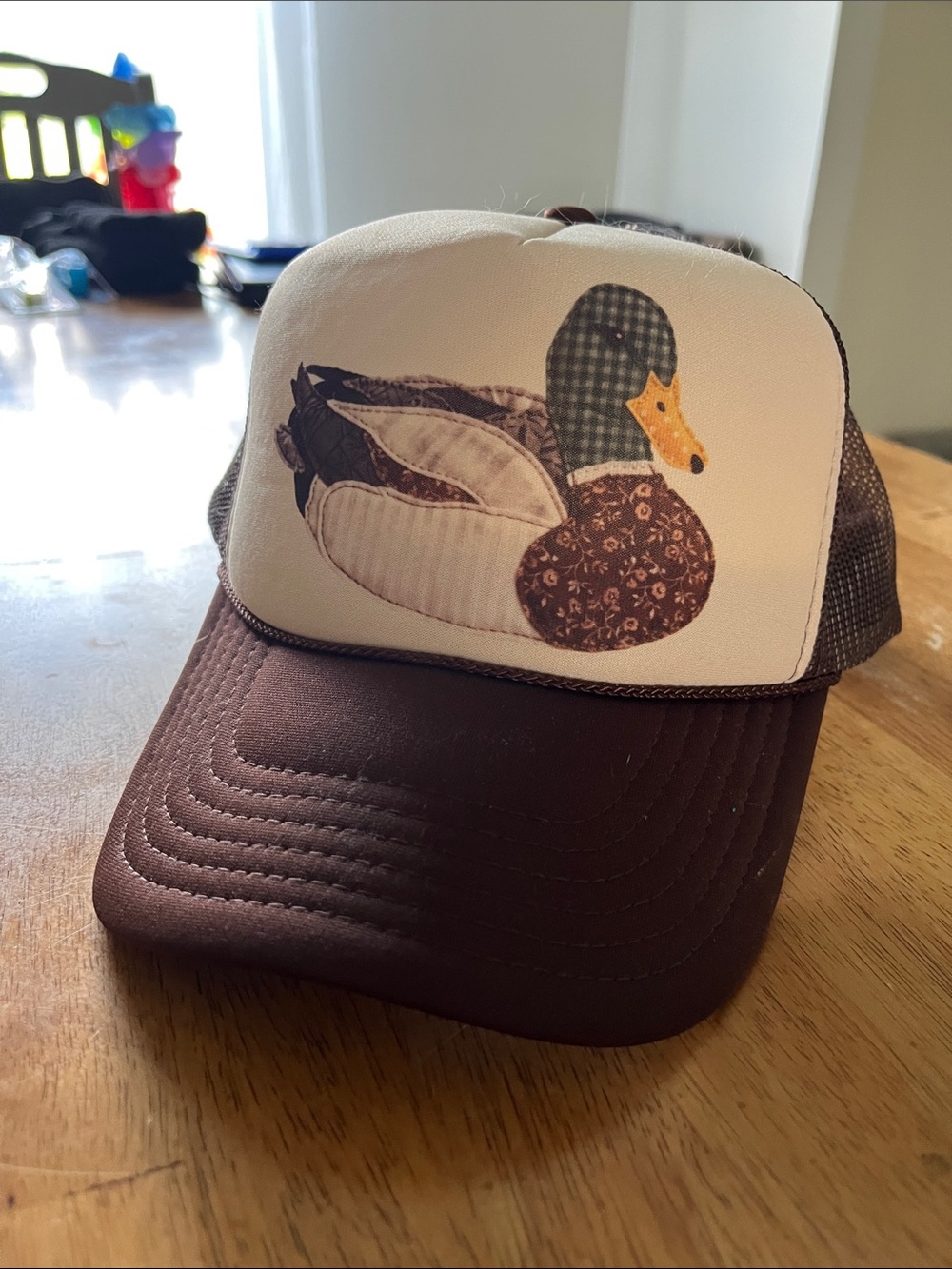 OTTO Brown Trucker Hat with Duck Applique